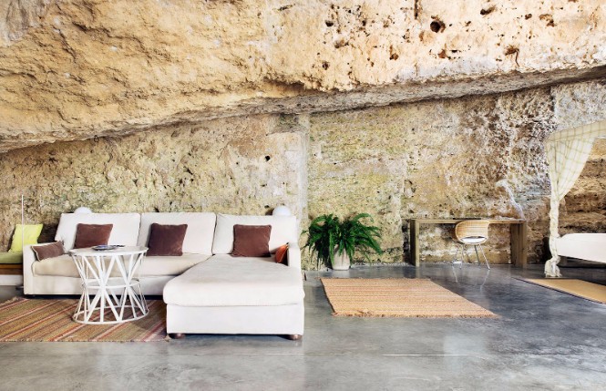 Cave House Straight Out of a Fairy Tale with a Stunning Arc Floor Lamp 1